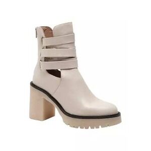 Free People Cream Ankle Boots